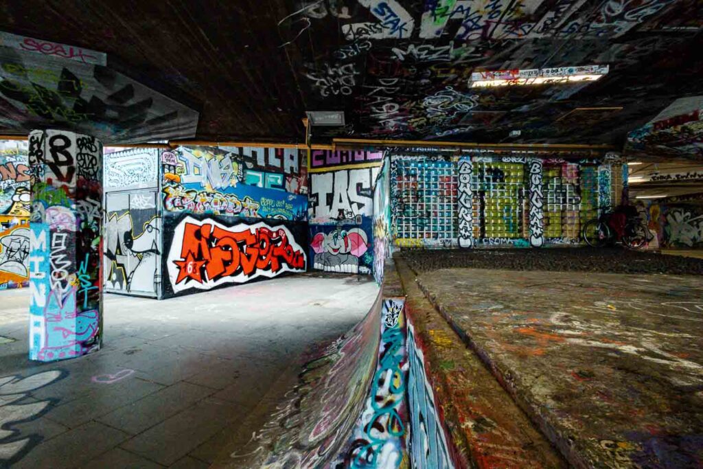 life. Filled with motion, even when empty. The undercroft at the National Theatre, a favourite haunt of skaters
